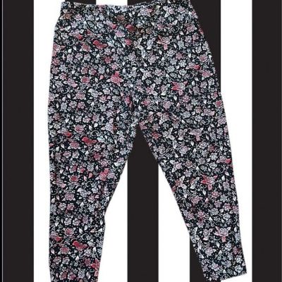 Terra & Sky Women's Plus Size Capri Leggings, Floral Size 2X (20W-22W)