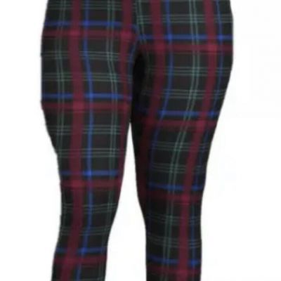 Terra & Sky Plaid Full Length Leggings Super soft Women Plus 0X (14)