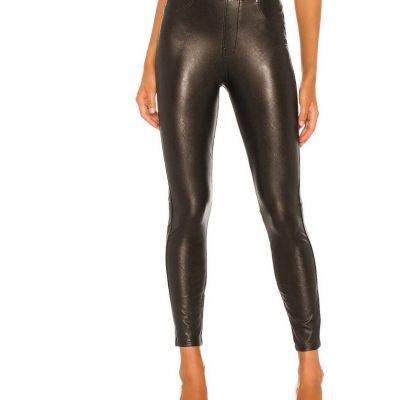 SPANX Faux Leather Black Skinny Leggings Pants Rayon Blend 20282R 25674 SMALL/P