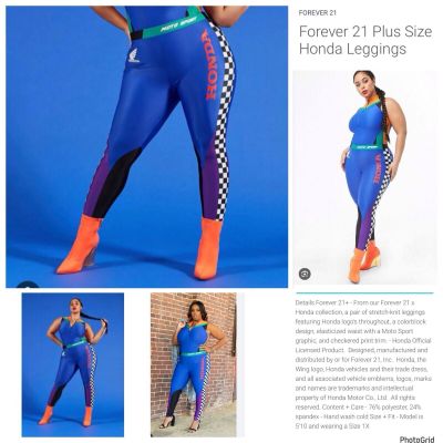 Forever 21 Plus Size 2X Blue Honda Leggings NWT