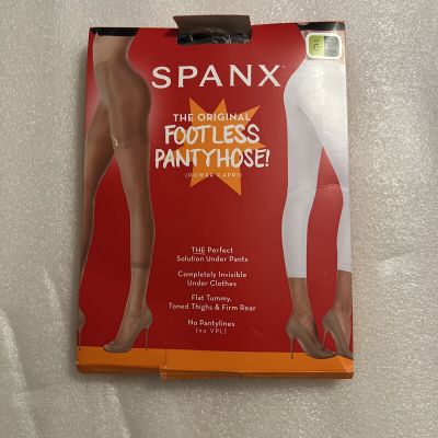 Spanx High Waisted Footless Pantyhose Black Size G New