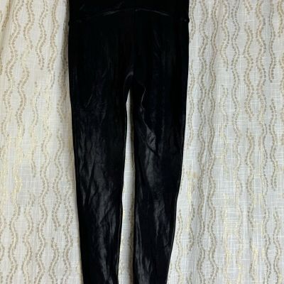 Spanx Women's Black Shiny Leggings L