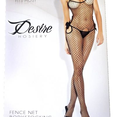 OS Fantasy Lingerie Desire Hosiery Hip Cut Outs Fence Net Halter Bodystocking