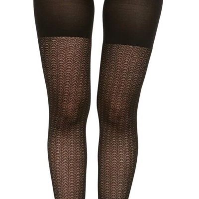 SPANX Size 3 Love Your Assets Textured Shaping Tights in Black Wishbone