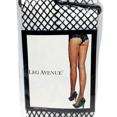 Leg Avenue Pantyhose Women's One Size Lycra Industrial Net Back Seam Black New