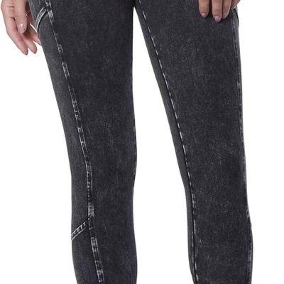 Women'S High Waist Faux Denim Full Length Legging, Regular and plus Sizes