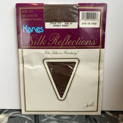 Hanes Plus Silk Reflections Pantyhose Silky Sheer E-F Control Top Sandal foot