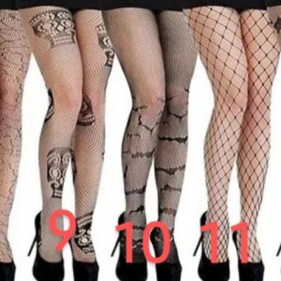 Black Fishnet Tights #10 size Medium Costume Cosplay Sexy Gothic Halloween