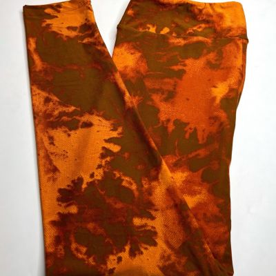 NEW LuLaRoe TC Leggings BROWN ORANGE Tie Dye Nature Marble SUN SAND Beach Modern