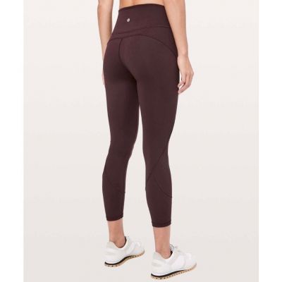 Lululemon In Movement 7/8 Tight Everlux Plum Shadow Athleisure Gym Workout  Sz 4