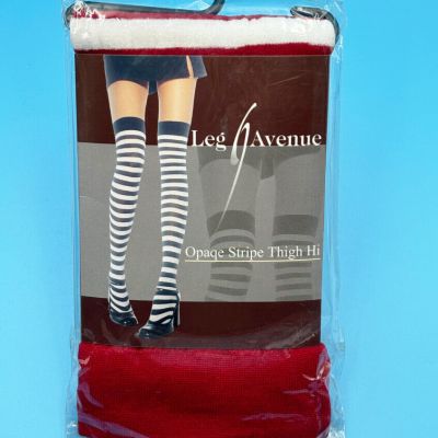 Red and White Striped Thigh High Stockings Brand-New Deadstock