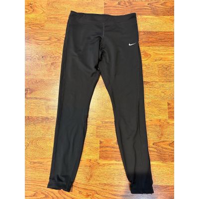 Nike Women's Dri Fit Black Running Leggings Ankle Zip Pocket Sz M