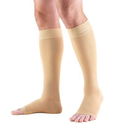 Truform Stockings Knee High Open Toe Dot Top: 20-30 mmHg S BEIGE (0864BG-S)