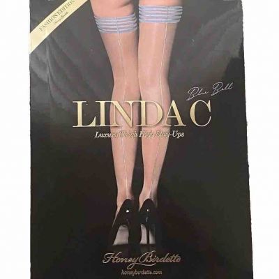 Honey Birdette LINDA C Baby blue Stockings NWB Size large