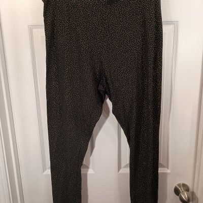 Old Navy Pull On Leggings Size 2X Black With Gold Dots