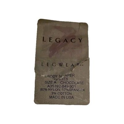 VTG Legacy Legwear Body Shaper Pantyhose  Size A Chocolate #A35392-849-901 Hose