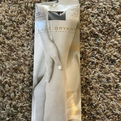 Lane Bryant Sheer Sandalfoot Knee High Nylons Black One Size 10-13 New Open Box