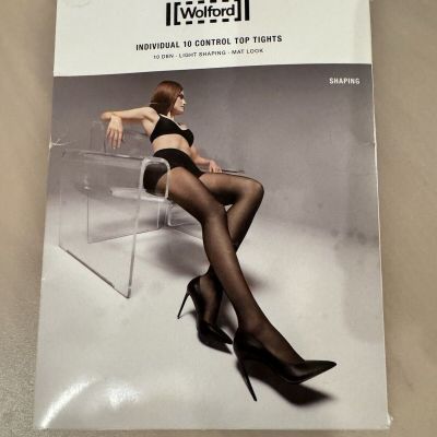 WOLFORD 10 CONTROL TOP TIGHTS 10 DEN • LIGHT SHAPING • MAT LOOK- Black XS