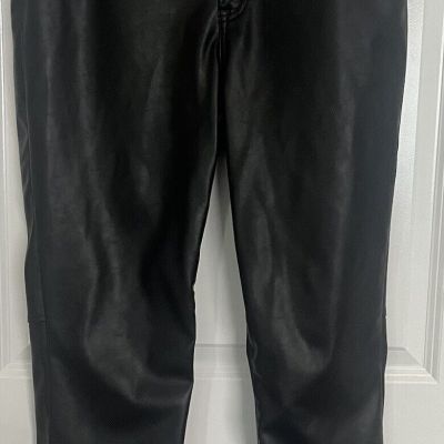 GAP FAUX VEGAN LEATHER VINTAGE SLIM HIGH RISE JEAN STYLE LEGGINGS WOMENS 32 14 S