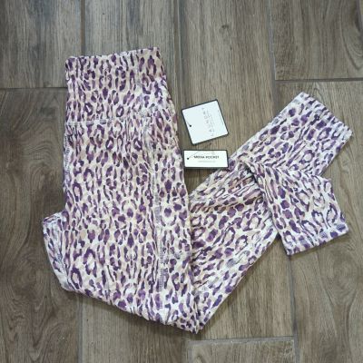 Laundry By Shelli Segal Purple Camo Animal Print Soft Leggings With Pockets Med