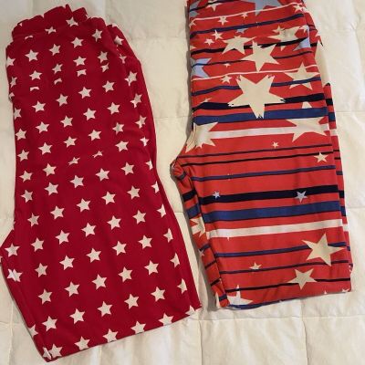 Women’s One Size Lularoe Leggings Lot Of 2 Multi Color NWOT