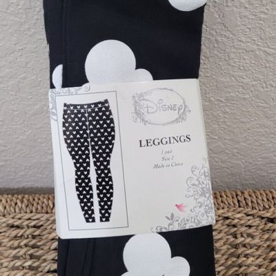 Disney Mickey Mouse Leggings Women Plus Size 2 White/Black