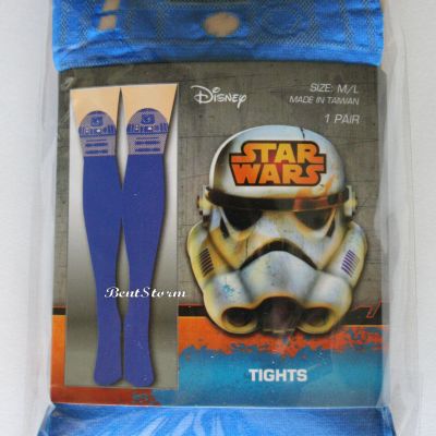 NEW Disney Star Wars R2D2 R2-D2 Droid Blue/Sheer Tights Nylons Stockings S/M NWT