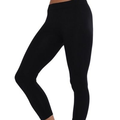 Women's Plus Size Seamless Solid Plain Capri Legging: One Size