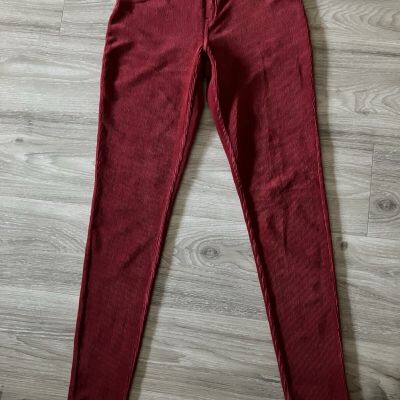 Hue Womens Pants Red Size Small Leggings Pull On Red Corduroy Cotton Blend