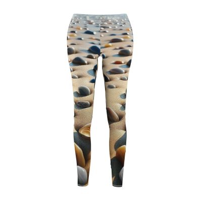 Pebbles on the Beach Trendy Printed Leggings: Style Meets Comfort for Women