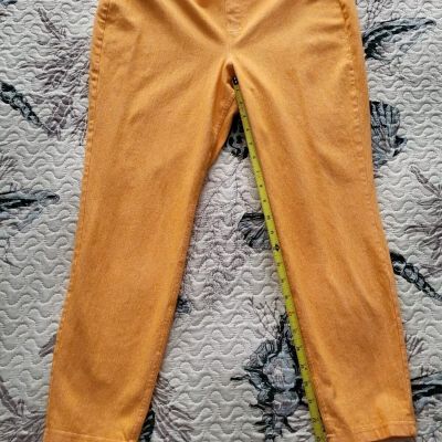 Hue Denim Capri Leggings Womens Jeggings Large Sunburst Orange Preowned CUTE