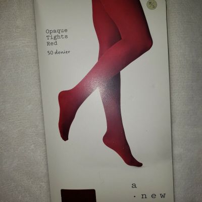 A New Day Women's Opaque Tights Red 50 Denier M/L 1Pair (S1)