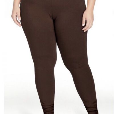 Terra and Sky Women’s Plus Chocolate Brown Soft Leggings Size 1X (16W-18W) NWT