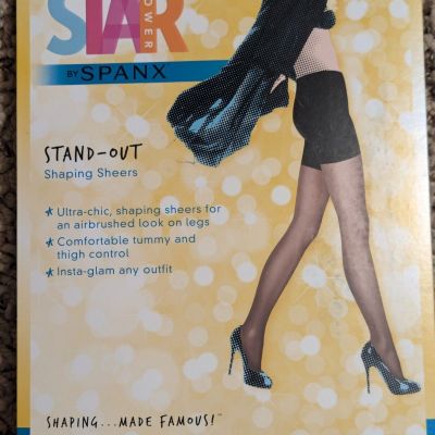 Spanx Star Power Stand Out Shaping Sheers Sz E Black NWT Tummy & Thigh Ctrl