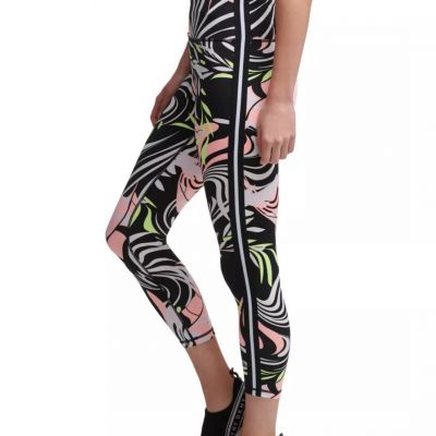 DKNY Women’s Sz XS High Rise 7/8 Length Dizzy Tropics Multicolored Leggings NWT