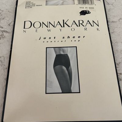 New DONNA KARAN NEW YORK Ivory Just Sheer Hosiery Medium Style 266