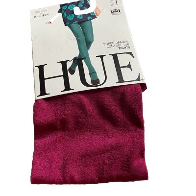 Hue Super Opaque Control Top Tights Size 1 Beet Red 1 Pair Pack New