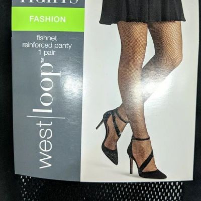 West Loop Tights Fashion Fishnet Reinforced Panty 1 Pair Size M/L