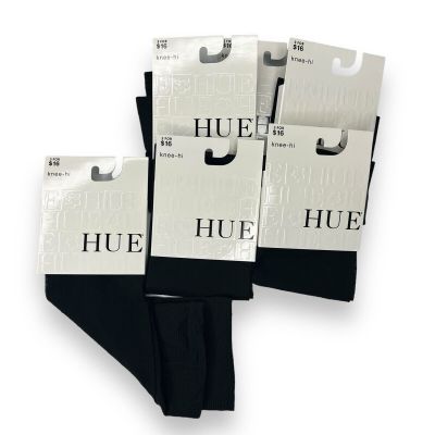 Hue Women’s Knee Hi Black Pindot One Size Fits Most 6 Pair