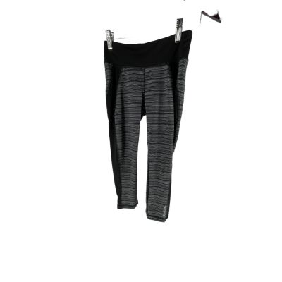 Reebok Gray & Black Striped Athletic Leggings Women's Size XS