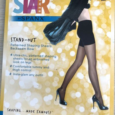 Spanx Star Power Stand-Out Lurex Backseam Shaping Sheers Black szB