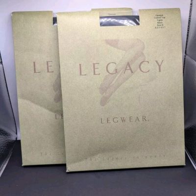 Legacy Legwear Microfiber Control Top Tights Black Size B A31857 QVC NIP 2 Pairs