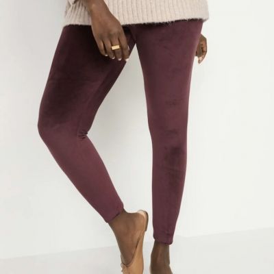 Old Navy Women’s Size 2X ~ Burgundy High Waisted Velour Ankle Leggings $23 NWT