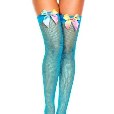 sexy MUSIC LEGS fishnet NET satin BOW tops THIGH highs STOCKINGS clown PRINCESS