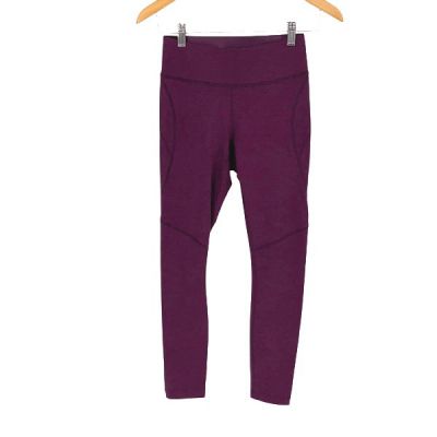 Outdoor Voices Womens High Rise Pocket Workout Ankle Leggings Purple Burgundy Sm