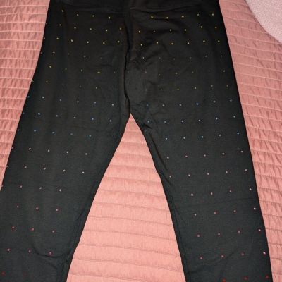 Victoria Secret Pink Yoga Leggings Lge W/Multicolor Bling Nwt