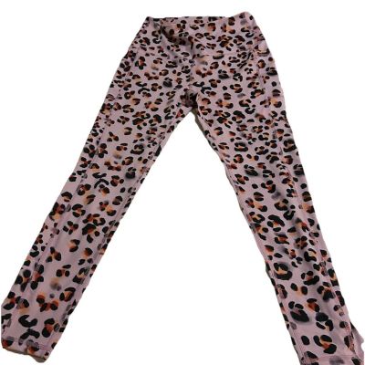 LegEnd Active Womens Leggings Cheetah Print Med Pink/Black Gym Workout