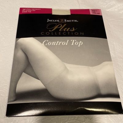 Jaclyn Smith Plus Collection Control Top Panty- Sheer Toe Lace Size E- New