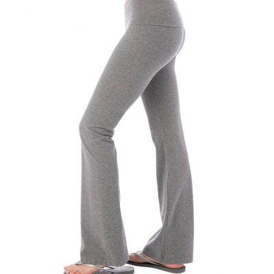 Hard Tail Forever Roll Down Boot Leg Flare Legging SMALL Gray Style#330 USA Yoga