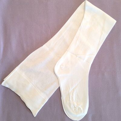 Stockings NEW Womens Durene White 8.5 Cotton USA 260 Needle 33 inches Long